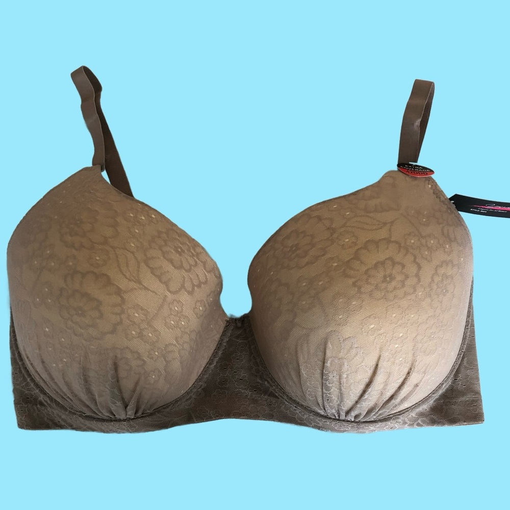 Floral Lace Brown Plus Size Woman’s Bra